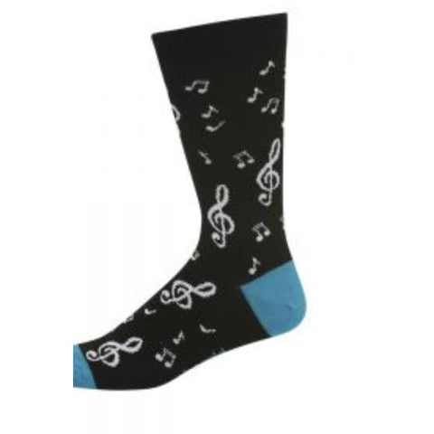 Image of Bamboozld Socks Mens Standard Size 7-11 Music Notes Bamboo Socks - Men and Women