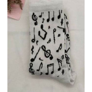 Music Bumblebees Socks White Music Themed Socks
