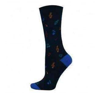 Image of Bamboozld Socks Womens Standard Size 2-8 Hitting The High Notes Music Bamboo Socks - Men and Women