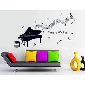 Music Bumblebees Wall Stickers Music Themed Home Decor - Piano Music is My Life