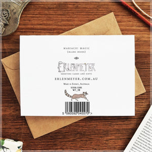 Mariachi Magic ~ Greeting Card featuring Watercolour & Ink Illustration by Stephanie Gray