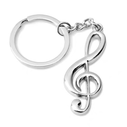 Music Bumblebees Music Gifts,For Teachers Music Themed Stainless Steel Keyring - G Clef
