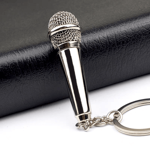 Music Bumblebees Music Gifts Metal Mini Microphone Keyring