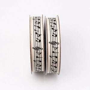 Music Score Black and White Ribbon 5m