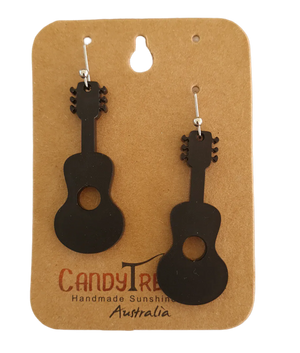Acoustic Guitar Music Earrings – Handmade Acrylic & Surgical Steel – Sunshine Coast, Australia