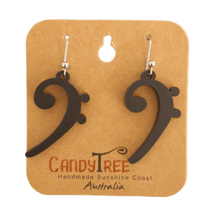 Bass Clef Music Earrings – Handmade Acrylic & Surgical Steel – Sunshine Coast, Australia