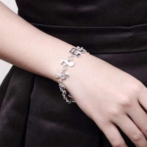 Music Bumblebees Music Jewellery Ladies Bangle Bracelet with Music Notes Silver