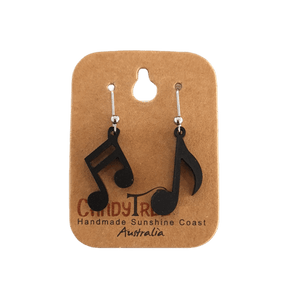 Mismatched Music Note Earrings – Handmade Acrylic & Surgical Steel – Sunshine Coast, Australia