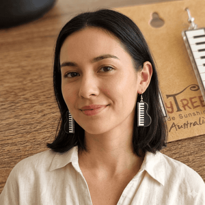 Music Bumblebees Music Jewellery Piano Key Music Earrings – Handmade Acrylic & Surgical Steel – Sunshine Coast, Australia