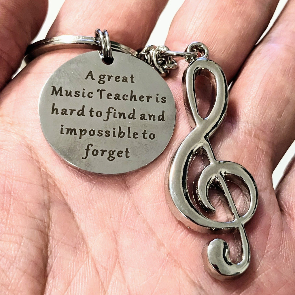 Music Bumblebees Music Keyrings Music Teacher Engraved Keyring with Treble Clef