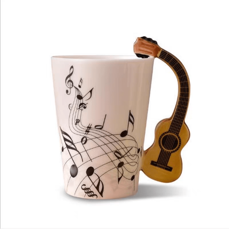 Music Bumblebees Music Mug Music Themed Mug/Cup with Guitar Handle