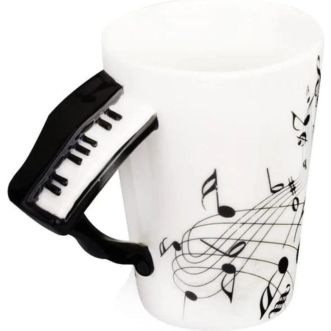 Image of Music Bumblebees Music Mug Music Themed Mug/Cup with Keyboard Handle
