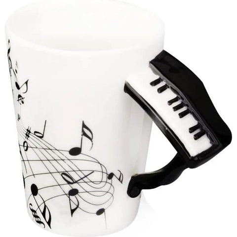 Image of Music Bumblebees Music Mug Music Themed Mug/Cup with Keyboard Handle