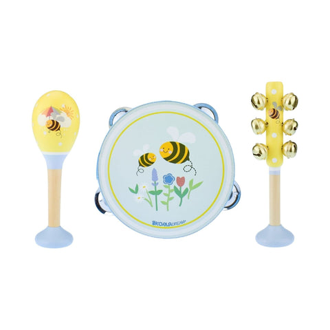 Image of Kaper Kidz Music Party Needs 3-Piece Bumblebees Children Musical Instrument Set