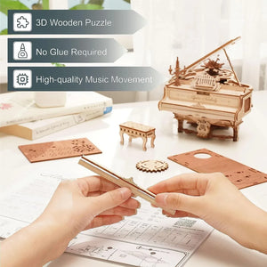 ROKR Magic Piano Mechanical Music Box 3D Wooden Puzzle (AMK81)