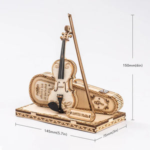 Music Bumblebees Music Party Needs ROKR Violin 3D Wooden Puzzle Kit - Miniature Musical Instrument Craft TGN01