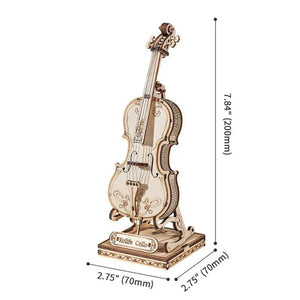 Music Bumblebees Music Party Needs Rolife Cello TG411 3D Wooden Puzzle Kit - Miniature Classical Instrument Model