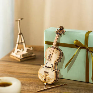 Rolife Cello TG411 3D Wooden Puzzle Kit - Miniature Classical Instrument Model
