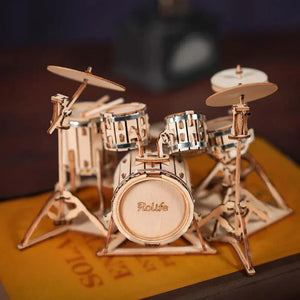 Rolife Drum Kit TG409 3D Wooden Puzzle - Miniature Percussion Model Kit
