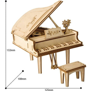 Music Bumblebees Music Party Needs Rolife Grand Piano 3D Wooden Puzzle Kit - Musical Model Craft TG402