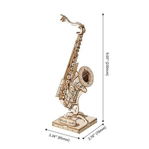 Music Bumblebees Music Party Needs Rolife Saxophone TG309 3D Wooden Puzzle Kit - Modern DIY Musical Instrument