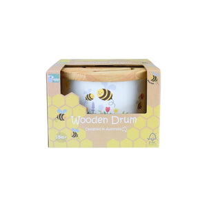 Small Children Wooden Drum Bumblebees Design
