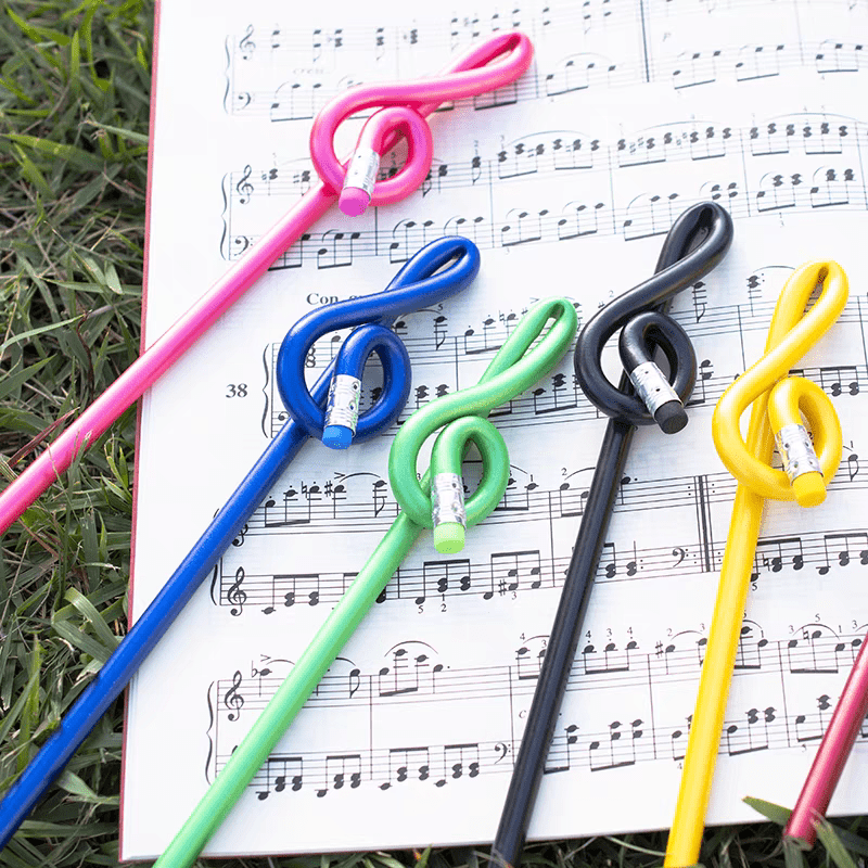 Music Pencils Musical Notes Pens Music Treble Clef Bent Pencil G Clef Pencil  Music Lovers Stationery Gifts Creative Novelty Pencils For Writing Drawin