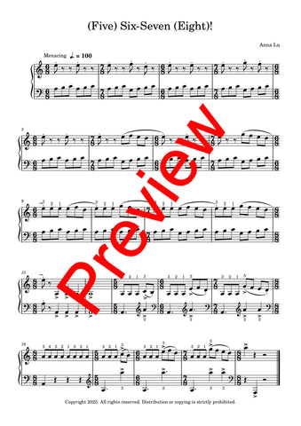 Music Bumblebees Music Publications (Five)-Six-Seven-(Eight)! Fun Piano Music Digital Download