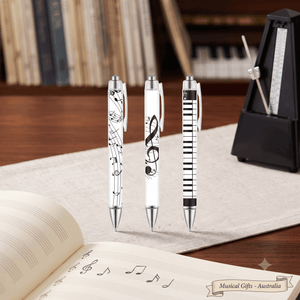 Music Bumblebees Music Stationery Musical Notation Retractable Ballpoint Pen – Smooth Black Ink