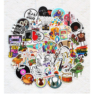 Music Themed Individual Stickers - Cool Music Pack of 50
