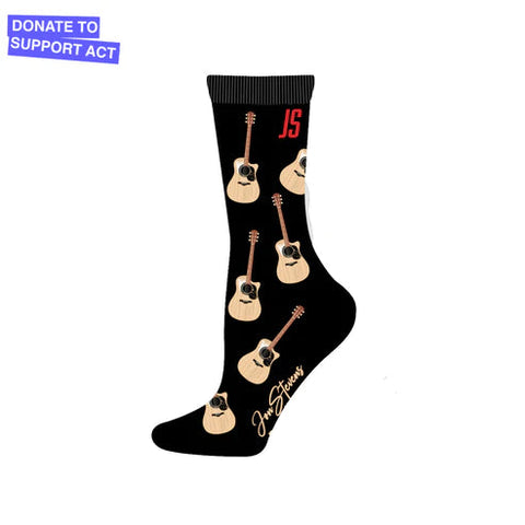 Image of Bamboozld Socks Womens Standard Size 2-8 THE GUITAR BAMBOO SOCK BY JON STEVENS - Men and Women