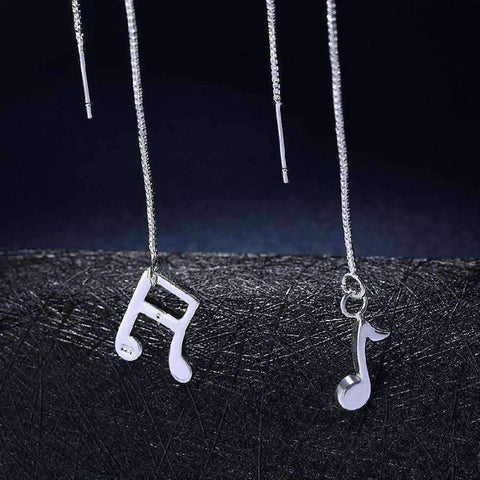 Image of vendor-unknown Featured Products,Music Gifts,New Arrivals,For Teachers Music Note Long Earrings - Quaver and Beamed Semiquaver