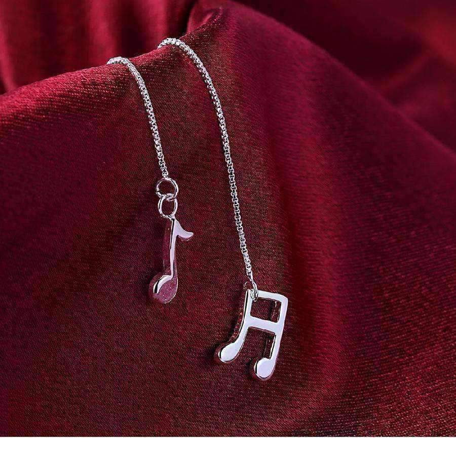 vendor-unknown Featured Products,Music Gifts,New Arrivals,For Teachers Music Note Long Earrings - Quaver and Beamed Semiquaver