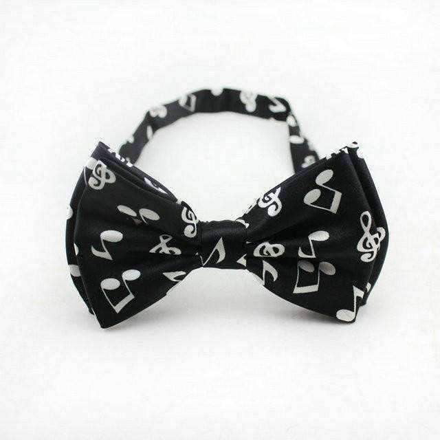 Music Bumblebees Featured Products,Products,Music Gifts,For Performers,For Him Black with Music Notes Bow Tie with Music Notes/Scores