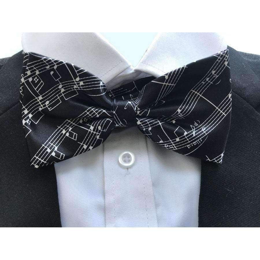 Music Bumblebees Featured Products,Products,Music Gifts,For Performers,For Him Black with Music Scores Bow Tie with Music Notes/Scores