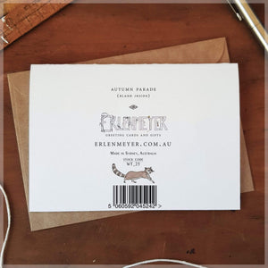 Autumn Parade ~ Greeting Card featuring Watercolour & Ink Illustration by Stephanie Gray