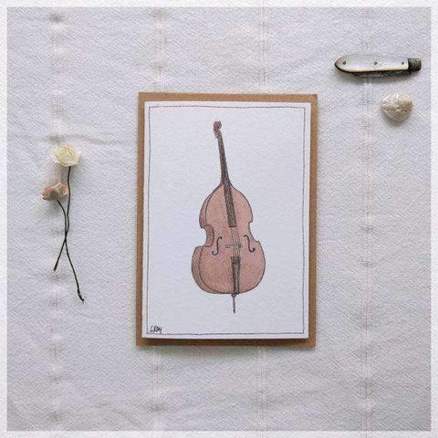 Image of Erlenmeyer Greeting Cards Double Bass ~ Gift Card featuring Watercolour & Ink Illustration by Stephanie Gray