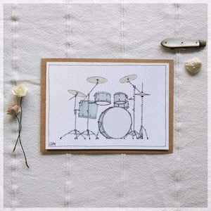 Erlenmeyer Greeting Cards Drums ~ Gift Card featuring Watercolour & Ink Illustration by Stephanie Gray