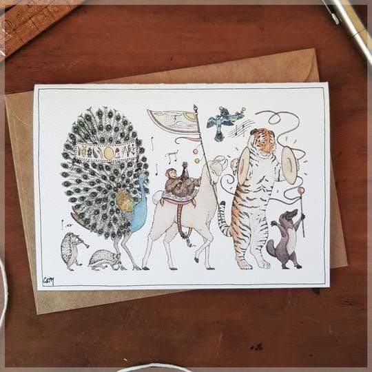 Summer Parade ~ Greeting Card featuring Watercolour & Ink Illustration by Stephanie Gray