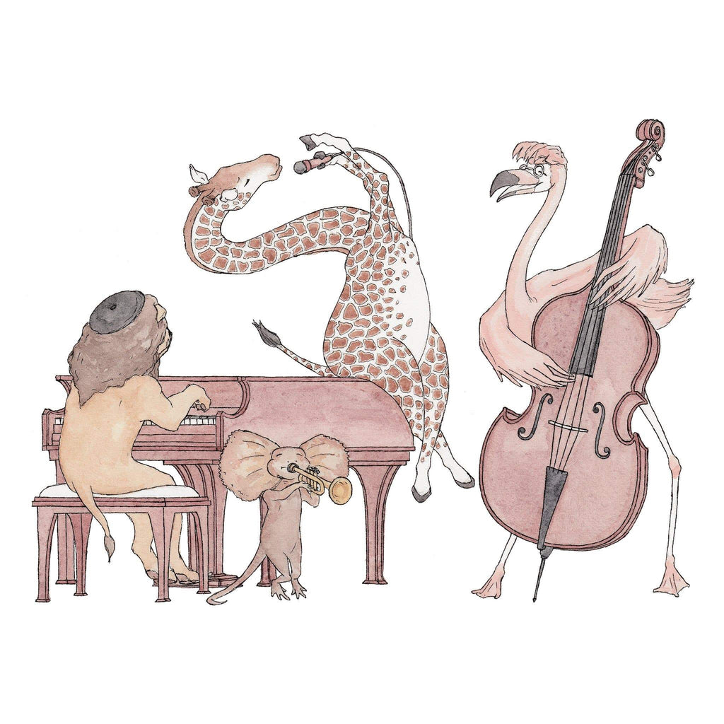 The Jazz Swingers ~ Greeting Card featuring Watercolour & Ink Illustration by Stephanie Gray