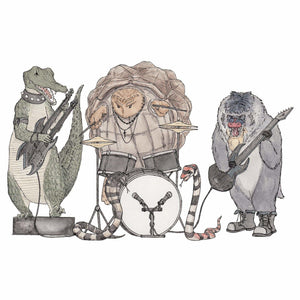 The Rockers ~ Greeting Card featuring Watercolour & Ink Illustration by Stephanie Gray