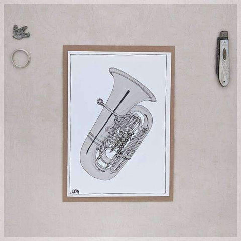 Image of Erlenmeyer Greeting Cards Tuba  ~ Gift Card featuring Watercolour & Ink Illustration by Stephanie Gray