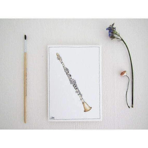 Erlenmeyer Greeting Cards Vintage Clarinet ~ Gift Card featuring Watercolour & Ink Illustration by Stephanie Gray