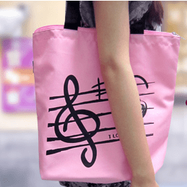 Music Bumblebees Music Bag G Clef/ Treble Clef Music Cancas Tote Bag - Pink or Black