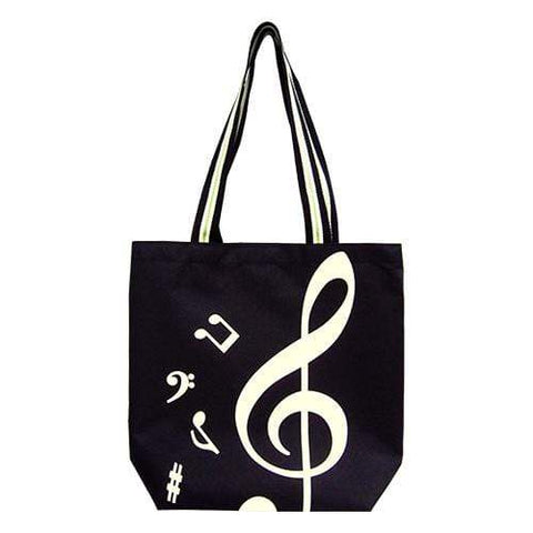 Image of Music Bumblebees Music Bag G Clef/ Treble Clef Music Canvas Tote Bag Black