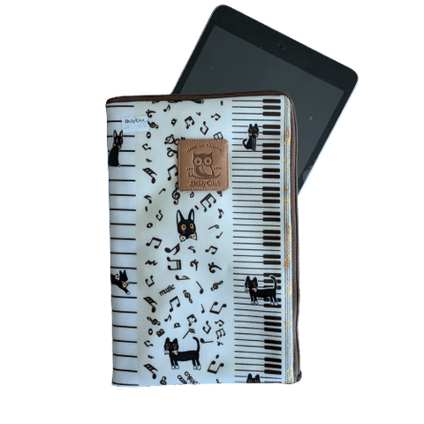 Image of Music Bumblebees Music Bag iPad Mini or Small Tablet Bag (Water Resistant) - Kittens & Keys Series
