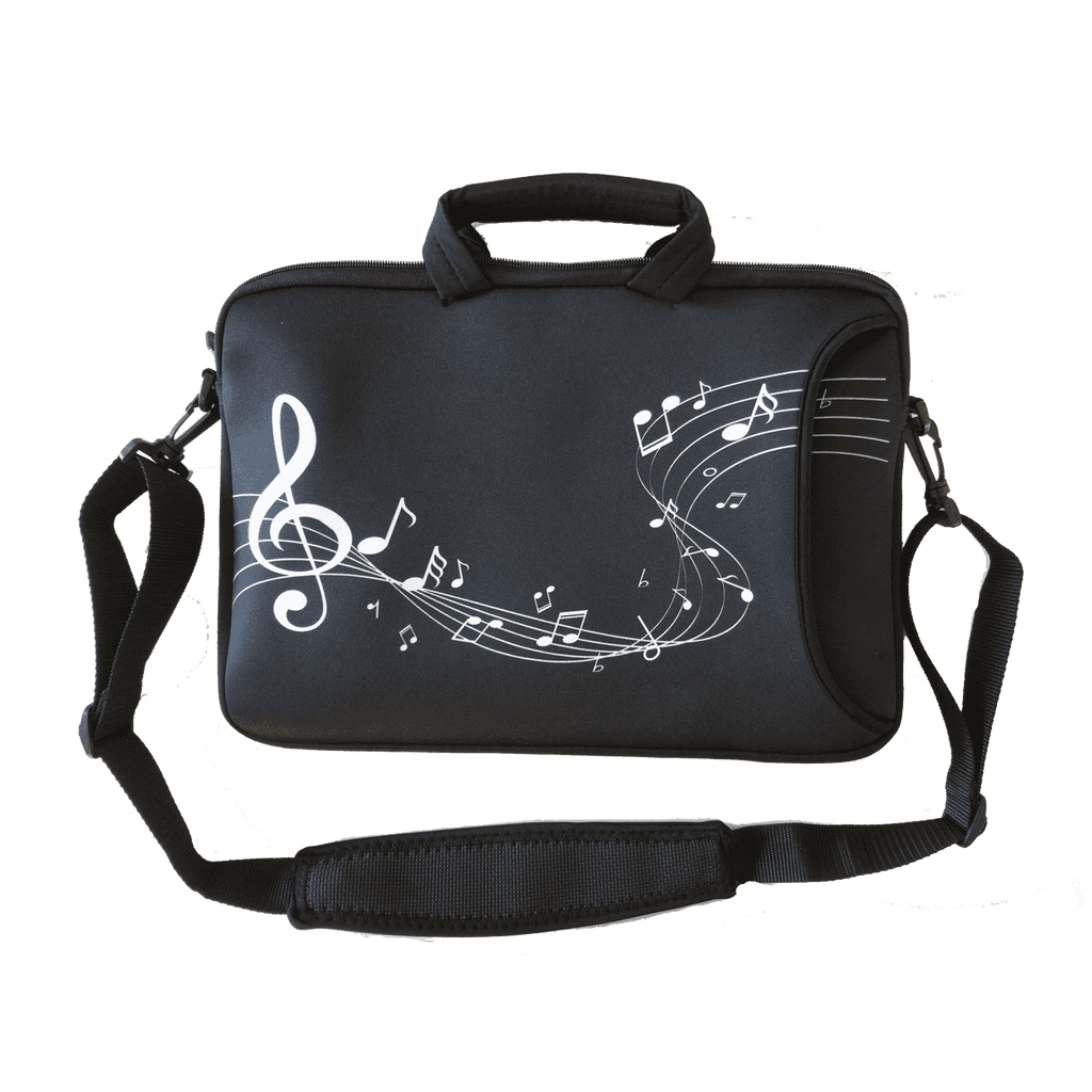 Music Bumblebees Music Bag Music Bumblebees 14-inch Music Themed Laptop Bag Black and White