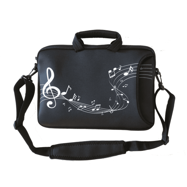 Music Bumblebees 14-inch Music Themed Laptop Bag Black and White