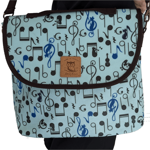 Image of Music Bumblebees Music Bag Music Notes Medium Side Shoulder Bag Blue (Water Resistant)