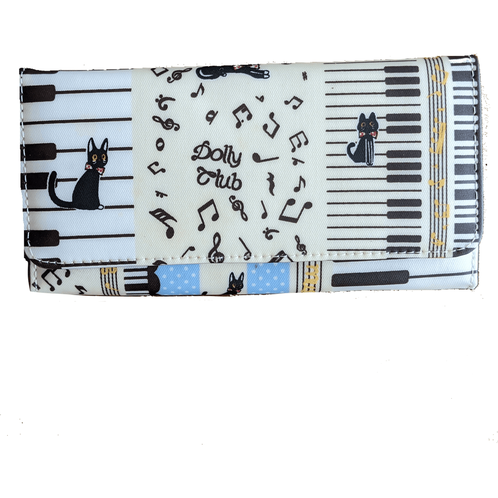 Music Bumblebees Music Bag Music Themed Water-resistant Long Wallet - Kittens & Keys Series